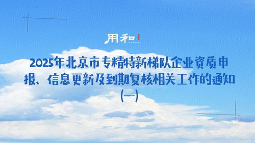 用和咨询 2025专精特新企业资质申报 信息更新及到期复核 一